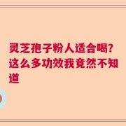 灵芝孢子粉人适合喝？这么多功效我竟然不知道