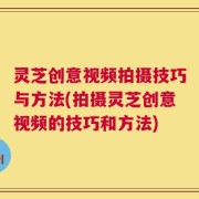 灵芝创意视频拍摄技巧与方法(拍摄灵芝创意视频的技巧和方法)