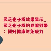 灵芝孢子粉效果显示_灵芝孢子粉的显著效果：提升健康与免疫力