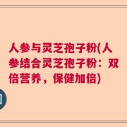 人参与灵芝孢子粉(人参结合灵芝孢子粉：双倍营养，保健加倍)