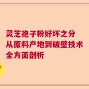 灵芝孢子粉好坏之分 从原料产地到破壁技术全方面剖析