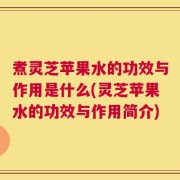 煮灵芝苹果水的功效与作用是什么(灵芝苹果水的功效与作用简介)