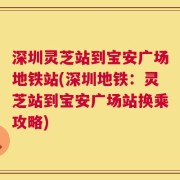 深圳灵芝站到宝安广场地铁站(深圳地铁：灵芝站到宝安广场站换乘攻略)