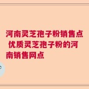 河南灵芝孢子粉销售点 优质灵芝孢子粉的河南销售网点