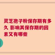 灵芝孢子粉保存期有多久 影响其保存期的因素又有哪些