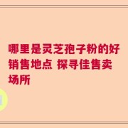 哪里是灵芝孢子粉的好销售地点 探寻佳售卖场所