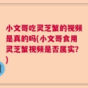 小文哥吃灵芝蟹的视频是真的吗(小文哥食用灵芝蟹视频是否属实？)