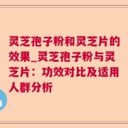 灵芝孢子粉和灵芝片的效果_灵芝孢子粉与灵芝片：功效对比及适用人群分析