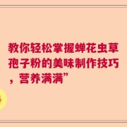 教你轻松掌握蝉花虫草孢子粉的美味制作技巧，营养满满”