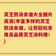 灵芝熬汤食谱大全图片高清(丰富多样的灵芝熬汤食谱，让你轻松享用高品质灵芝汤料理！)