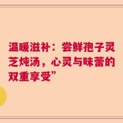 温暖滋补：尝鲜孢子灵芝炖汤，心灵与味蕾的双重享受”