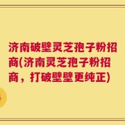 济南破壁灵芝孢子粉招商(济南灵芝孢子粉招商，打破壁壁更纯正)