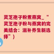灵芝孢子粉煮燕窝_“灵芝孢子粉与燕窝的完美结合：滋补养生新选择”)