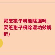 灵芝孢子粉能除湿吗_灵芝孢子粉除湿功效解析)