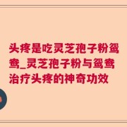 头疼是吃灵芝孢子粉鸳鸯_灵芝孢子粉与鸳鸯治疗头疼的神奇功效