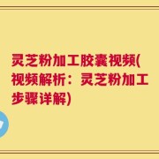 灵芝粉加工胶囊视频(视频解析：灵芝粉加工步骤详解)