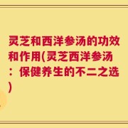 灵芝和西洋参汤的功效和作用(灵芝西洋参汤：保健养生的不二之选)
