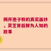 揭开孢子粉的真实面纱，灵芝背后鲜为人知的故事