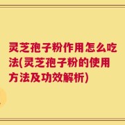 灵芝孢子粉作用怎么吃法(灵芝孢子粉的使用方法及功效解析)