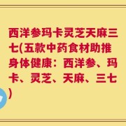 西洋参玛卡灵芝天麻三七(五款中药食材助推身体健康：西洋参、玛卡、灵芝、天麻、三七)