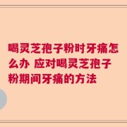 喝灵芝孢子粉时牙痛怎么办 应对喝灵芝孢子粉期间牙痛的方法