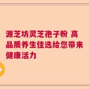 源芝坊灵芝孢子粉 高品质养生佳选给您带来健康活力
