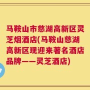马鞍山市慈湖高新区灵芝烟酒店(马鞍山慈湖高新区现迎来著名酒店品牌——灵芝酒店)