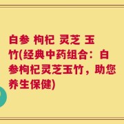 白参 枸杞 灵芝 玉竹(经典中药组合：白参枸杞灵芝玉竹，助您养生保健)