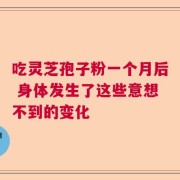 吃灵芝孢子粉一个月后 身体发生了这些意想不到的变化