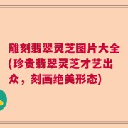 雕刻翡翠灵芝图片大全(珍贵翡翠灵芝才艺出众,刻画绝美形态)