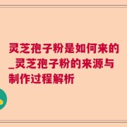 灵芝孢子粉是如何来的_灵芝孢子粉的来源与制作过程解析