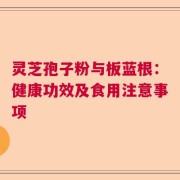 灵芝孢子粉与板蓝根：健康功效及食用注意事项