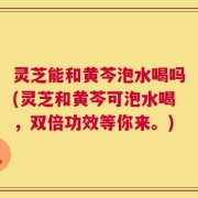灵芝能和黄芩泡水喝吗(灵芝和黄芩可泡水喝，双倍功效等你来。)
