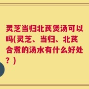灵芝当归北芪煲汤可以吗(灵芝、当归、北芪合煮的汤水有什么好处？)