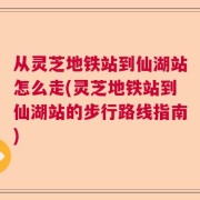 从灵芝地铁站到仙湖站怎么走(灵芝地铁站到仙湖站的步行路线指南)