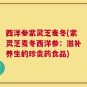 西洋参紫灵芝麦冬(紫灵芝麦冬西洋参：滋补养生的珍贵药食品)