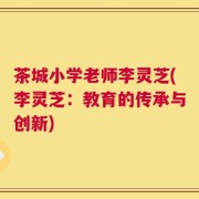 茶城小学老师李灵芝(李灵芝：教育的传承与创新)