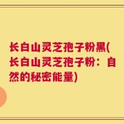 长白山灵芝孢子粉黑(长白山灵芝孢子粉：自然的秘密能量)