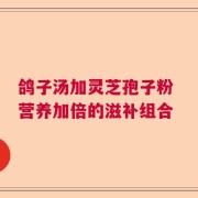 鸽子汤加灵芝孢子粉 营养加倍的滋补组合