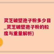 灵芝破壁孢子粉多少目_灵芝破壁孢子粉的粒度与重量解析)
