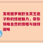 发现俄罗斯野生灵芝孢子粉的惊艳魅力，带你领略自然的馈赠与独特滋味