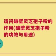 请问破壁灵芝孢子粉的作用(破壁灵芝孢子粉的功效与用途)