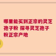 哪里能买到正宗的灵芝孢子粉 探寻灵芝孢子粉正宗产地