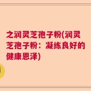 之润灵芝孢子粉(润灵芝孢子粉：凝练良好的健康恩泽)