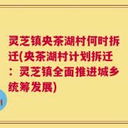 灵芝镇央茶湖村何时拆迁(央茶湖村计划拆迁：灵芝镇全面推进城乡统筹发展)