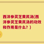 西洋参灵芝黄芪汤(西洋参灵芝黄芪汤的功效和作用是什么？)