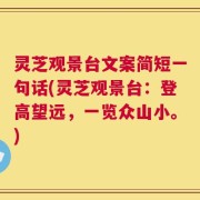 灵芝观景台文案简短一句话(灵芝观景台：登高望远，一览众山小。)