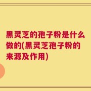 黑灵芝的孢子粉是什么做的(黑灵芝孢子粉的来源及作用)