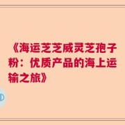 《海运芝芝威灵芝孢子粉：优质产品的海上运输之旅》