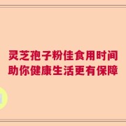 灵芝孢子粉佳食用时间助你健康生活更有保障